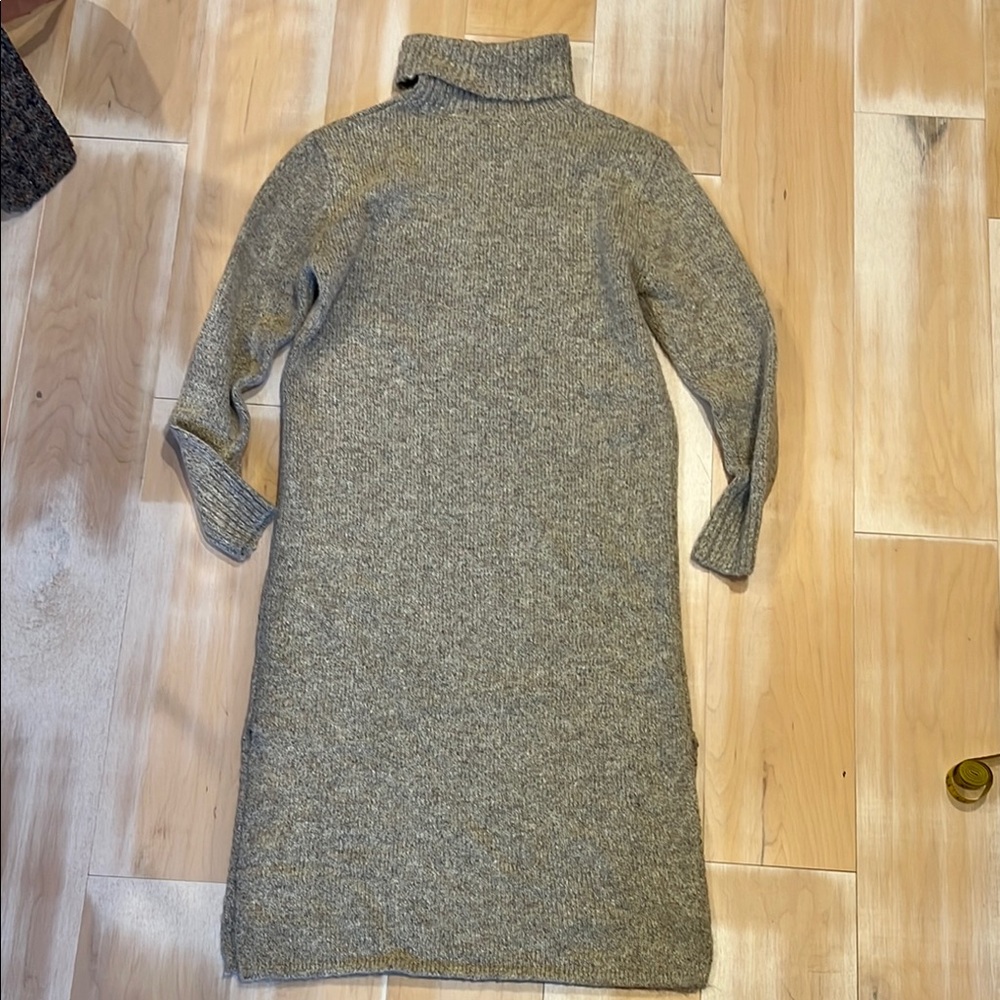 Gray Turtleneck Sweater Dress